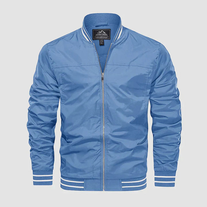 Veste légère homme | Coupe bomber zippée, col et poignets côtelés | Style bicolore idéale mi saison