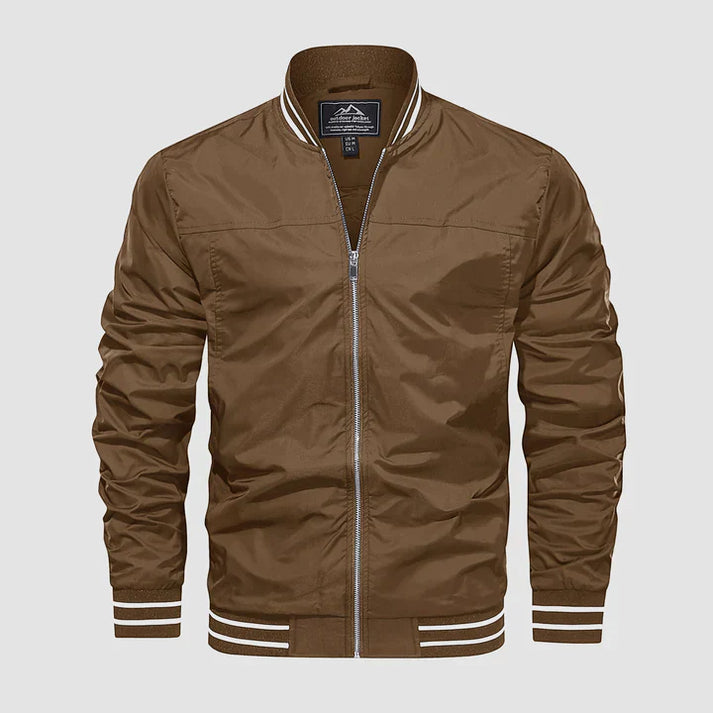 Veste légère homme | Coupe bomber zippée, col et poignets côtelés | Style bicolore idéale mi saison