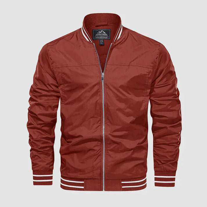 Veste légère homme | Coupe bomber zippée, col et poignets côtelés | Style bicolore idéale mi saison