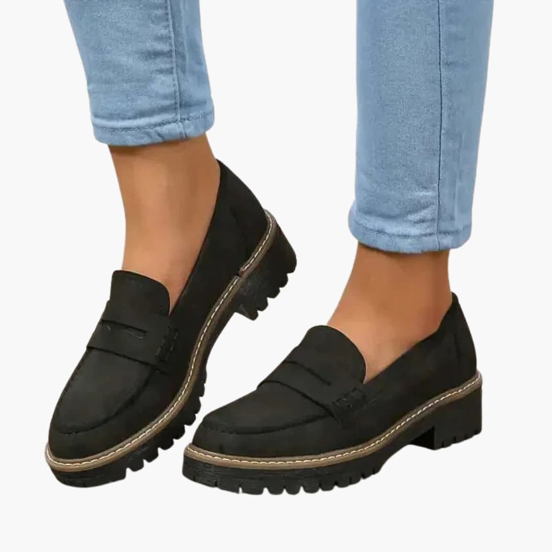 Mocassins pour femme à enfiler avec semelle épaisse