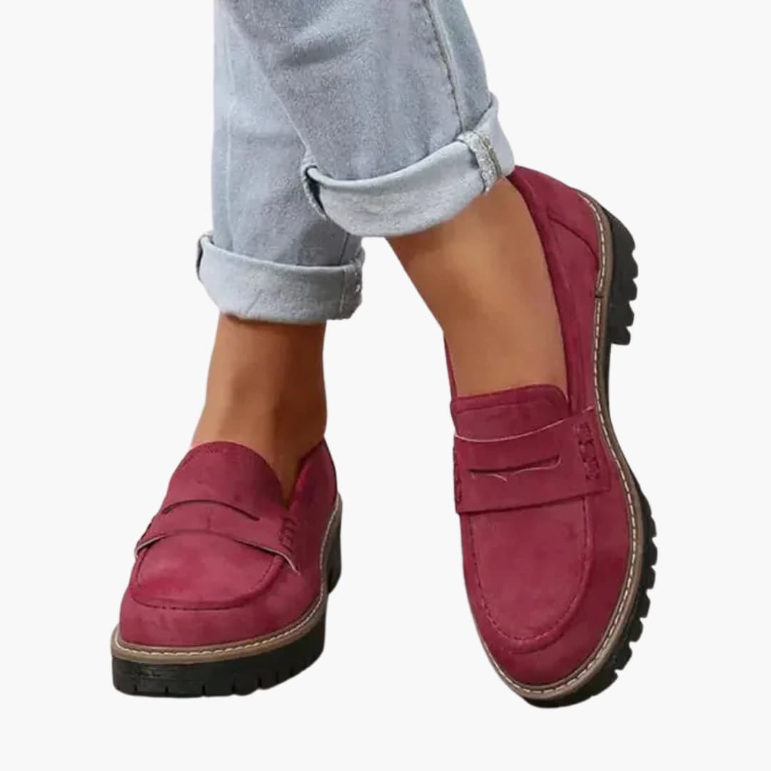 Mocassins pour femme à enfiler avec semelle épaisse