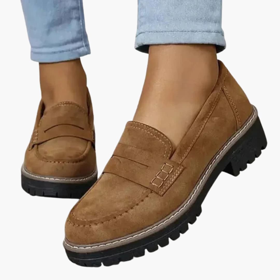 Mocassins pour femme à enfiler avec semelle épaisse