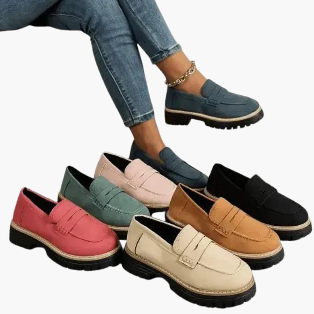 Mocassins pour femme à enfiler avec semelle épaisse