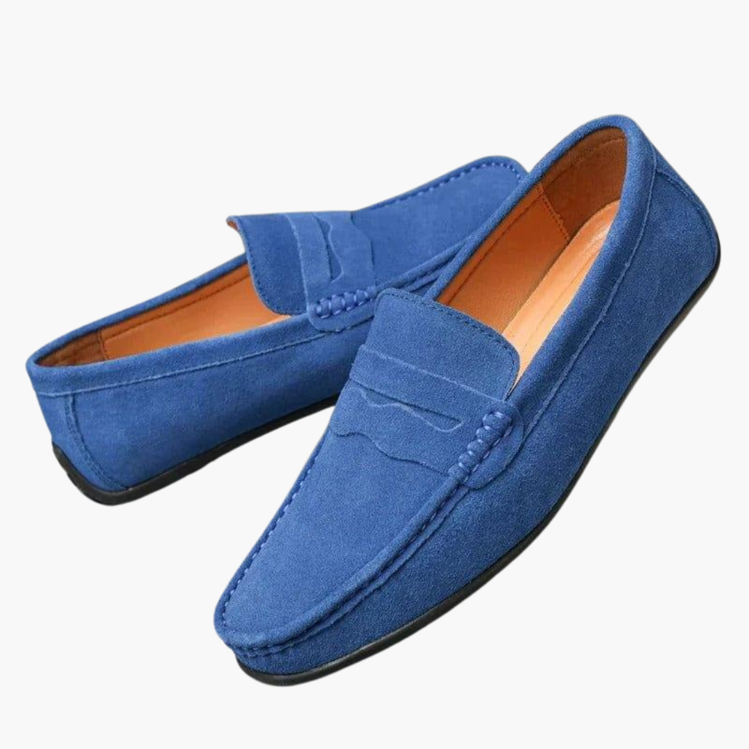Mocassins à enfiler pour homme avec semelle souple et surface unie