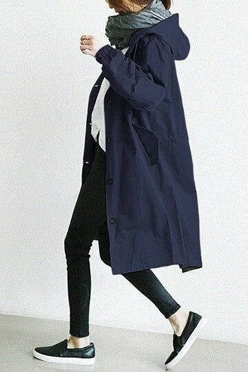 Trench femme | Manteau long déperlant et coupe-vent | Coupe moderne fluide, style chic polyvalent