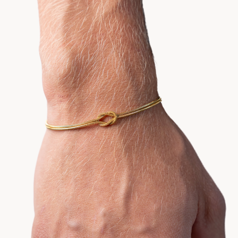 Bracelet homme fin 1.5mm doré | Design élégant et taille ajustable