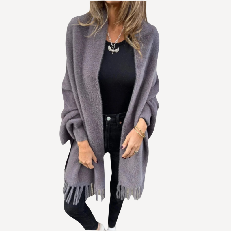 Gilet Ouvert Femme Avec Franges – Style Chic Et Confortable