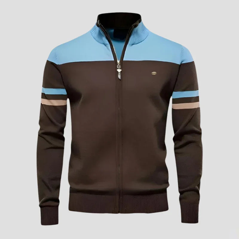 Gilet Zippé Homme À Rayures |Style Rétro Et Moderne