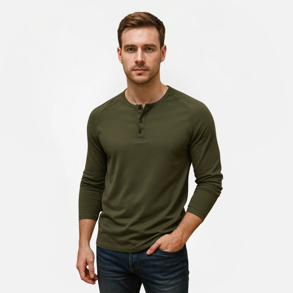 T-shirt homme à col boutonné | Coupe ajustée respirante | Style casual chic, facile à associer