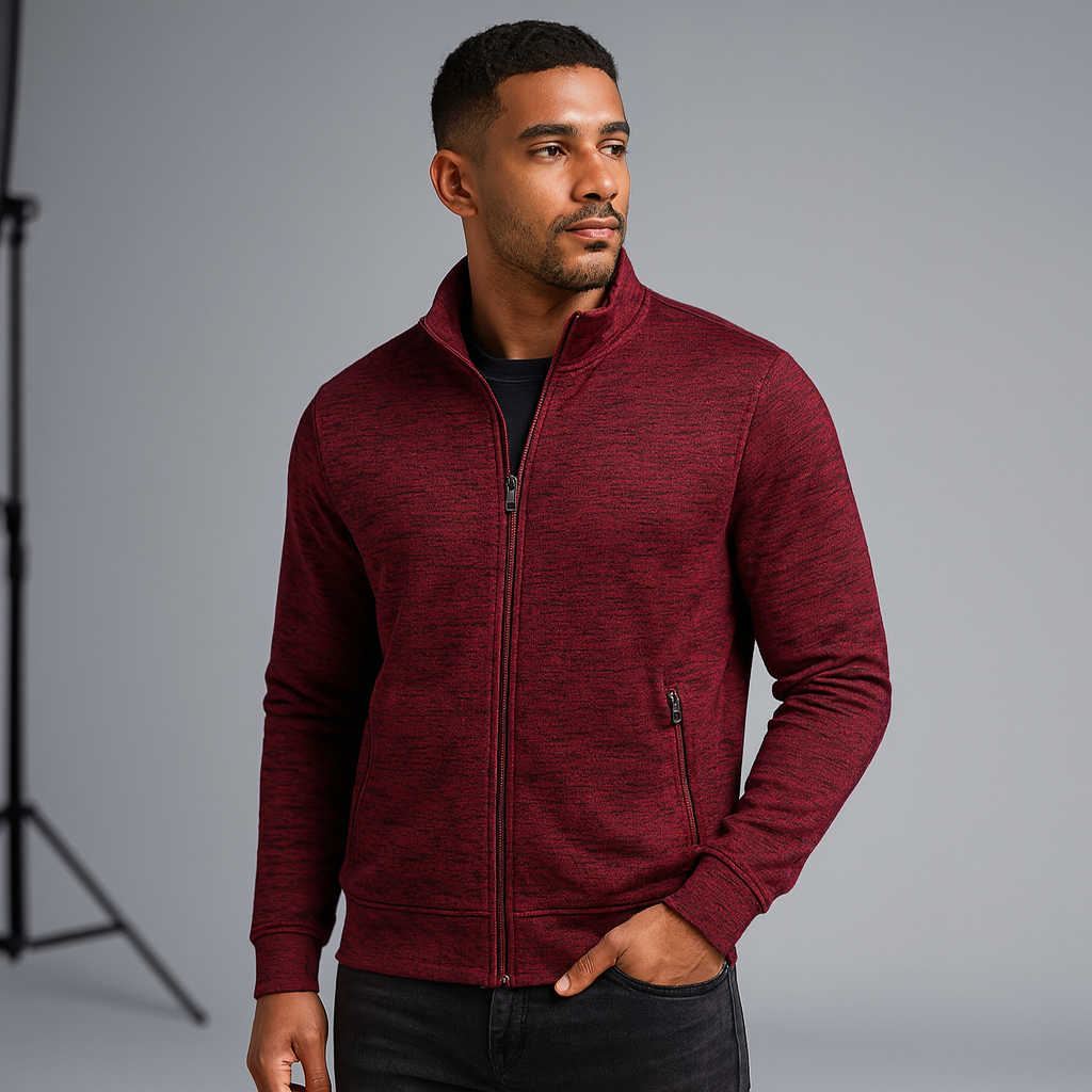 Veste zippée homme | Manches longues, col montant | Style épuré, plusieurs coloris, tailles M à 5XL