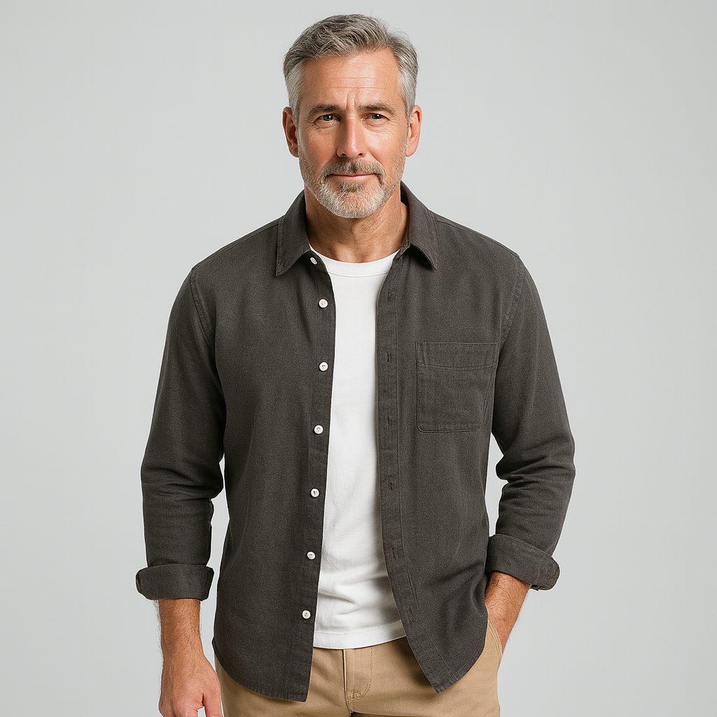 Chemise homme manches longues | Coupe classique, col traditionnel | Style polyvalent bureau et casual