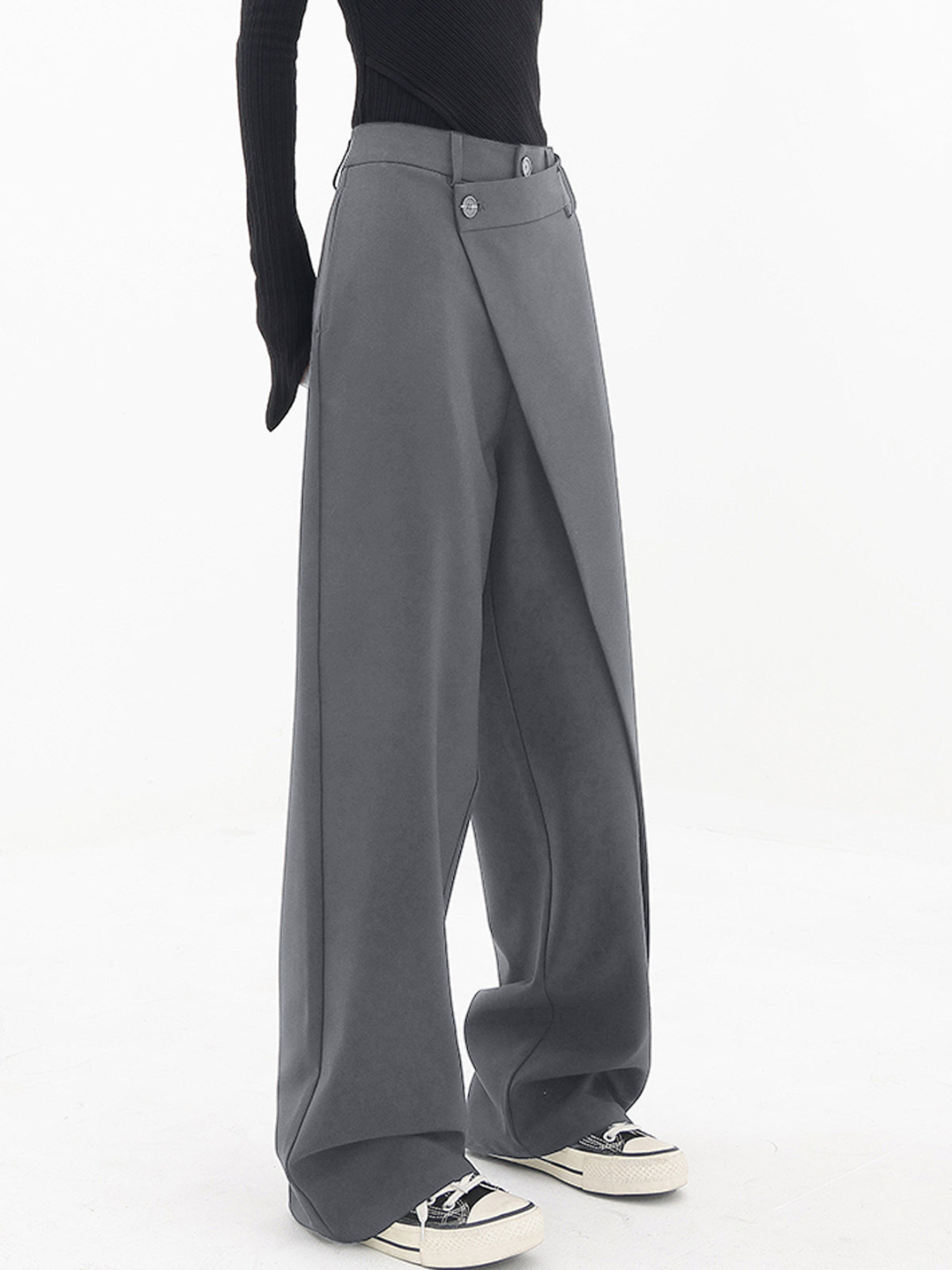 Pantalon femme taille asymétrique | Coupe flatteuse élégante | Silhouette moderne, confort au quotidien