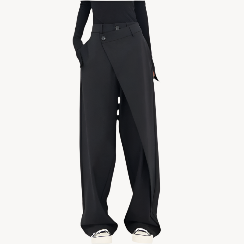 Pantalon femme taille asymétrique | Coupe flatteuse élégante | Silhouette moderne, confort au quotidien