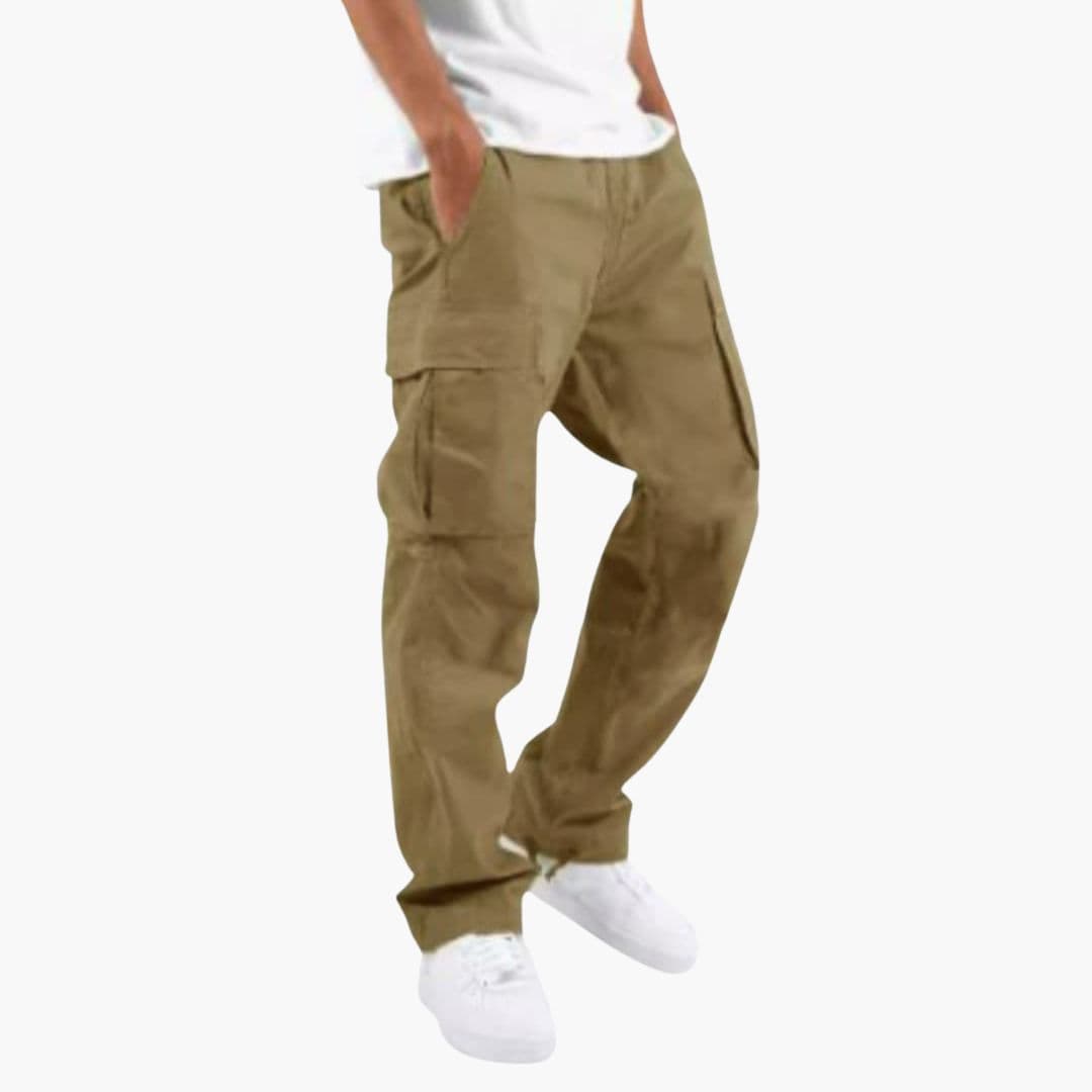 Pantalon Cargo Homme à Jambes Larges et Multiples Poches