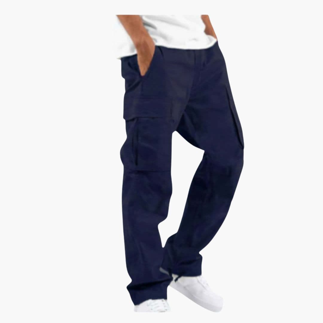 Pantalon Cargo Homme à Jambes Larges et Multiples Poches