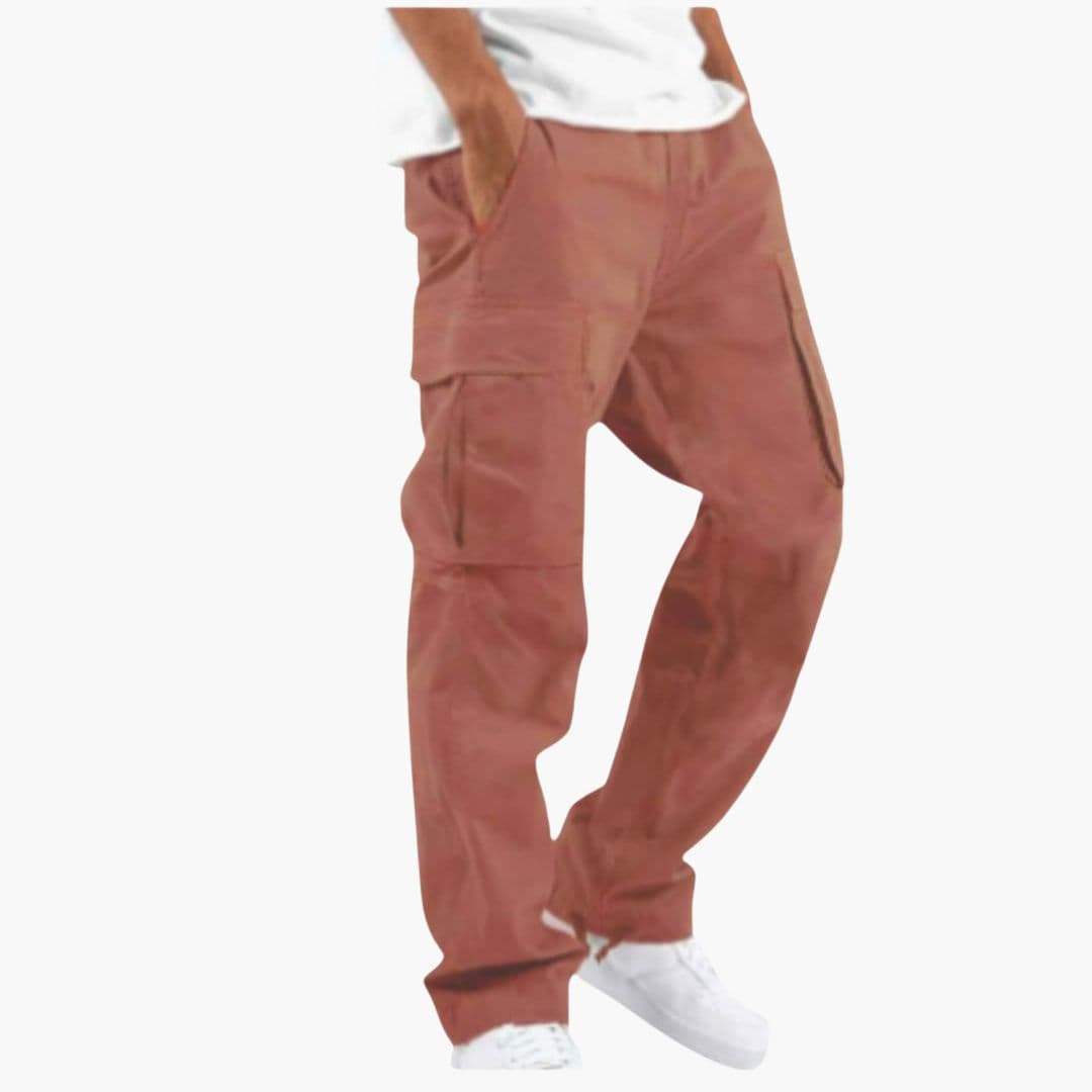 Pantalon Cargo Homme à Jambes Larges et Multiples Poches