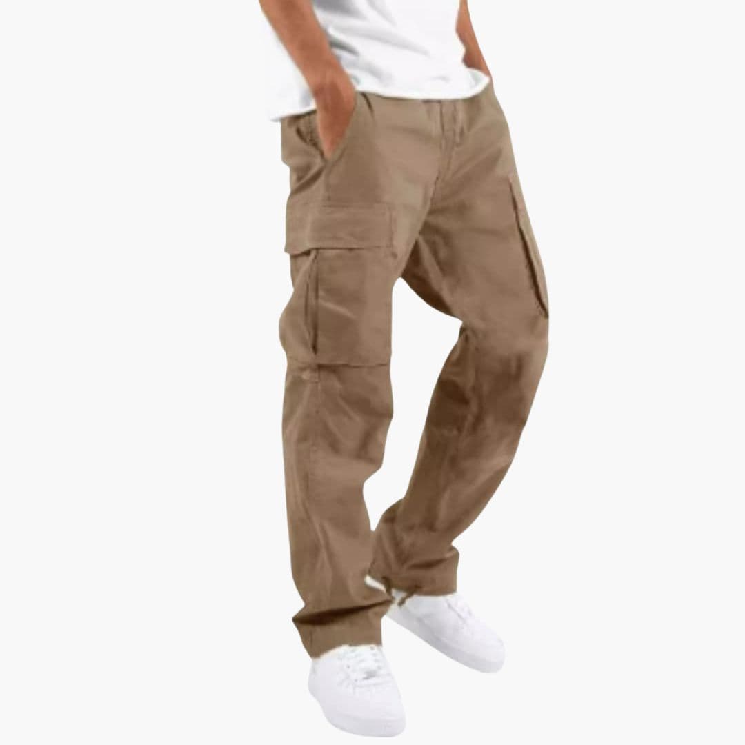 Pantalon Cargo Homme à Jambes Larges et Multiples Poches