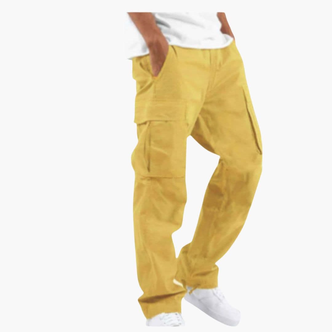 Pantalon Cargo Homme à Jambes Larges et Multiples Poches
