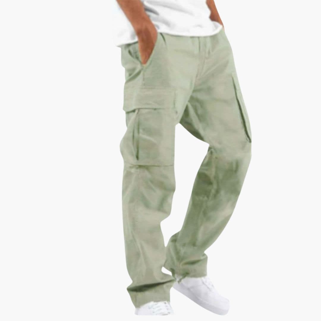 Pantalon Cargo Homme à Jambes Larges et Multiples Poches
