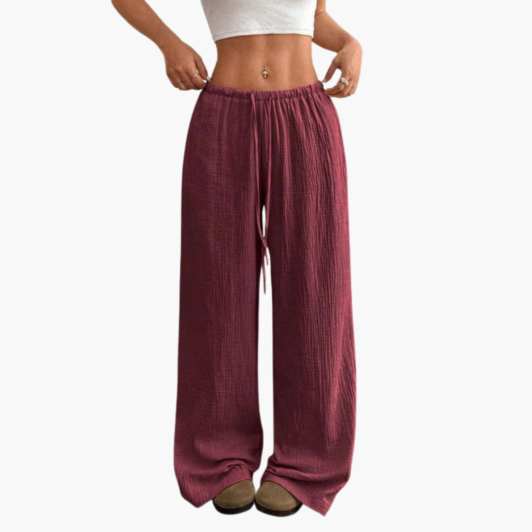 Pantalon Femme a Taille Élastique et Coupe Ample