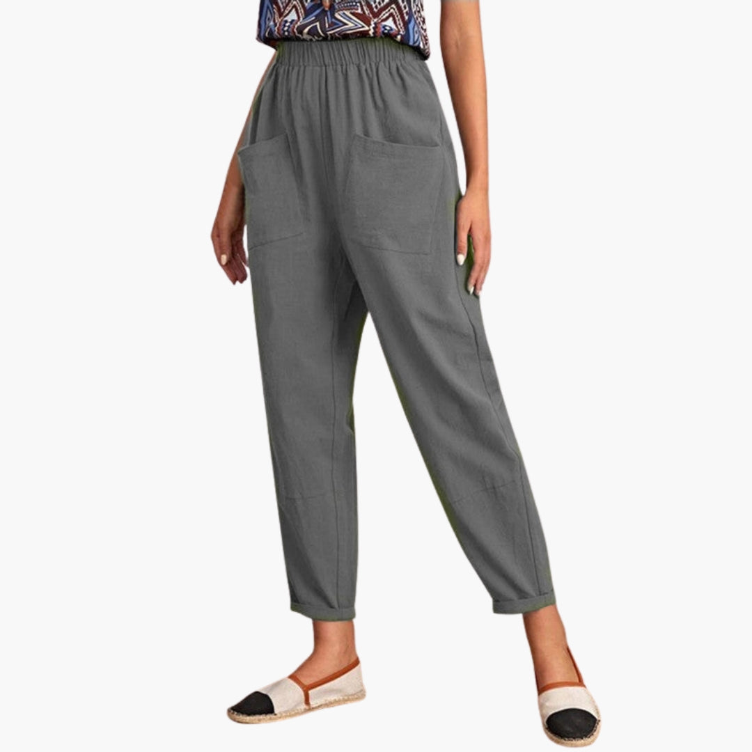 Pantalón de mujer con cintura elástica y corte relajado