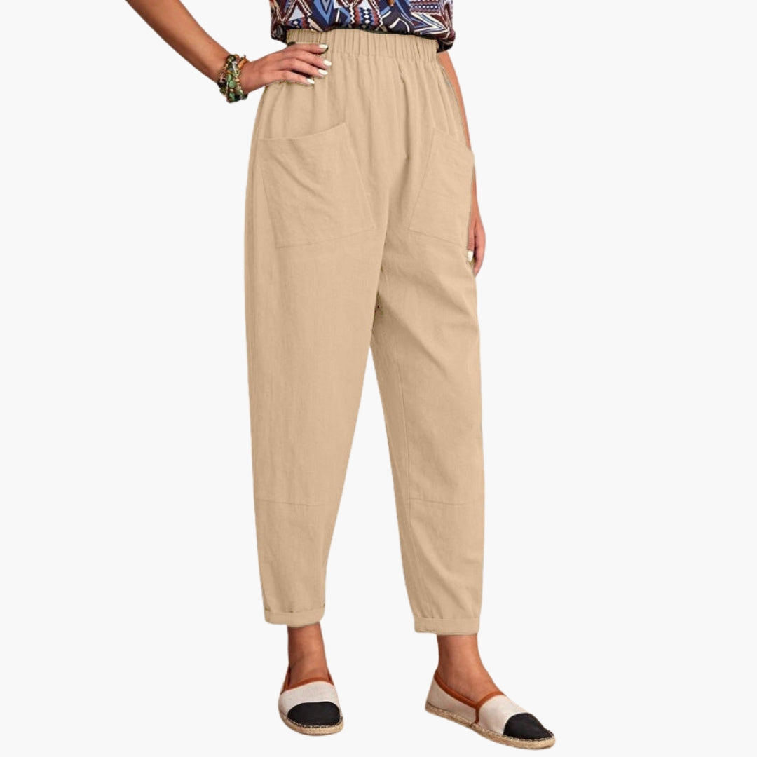 Pantalón de mujer con cintura elástica y corte relajado