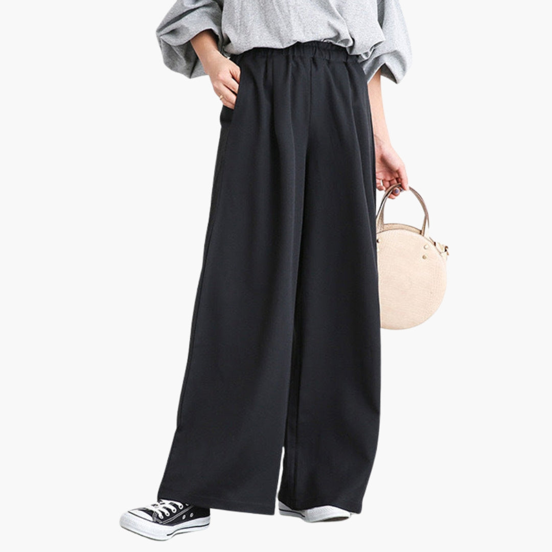 Pantaloni Donna a Vita Alta e Superficie Liscia