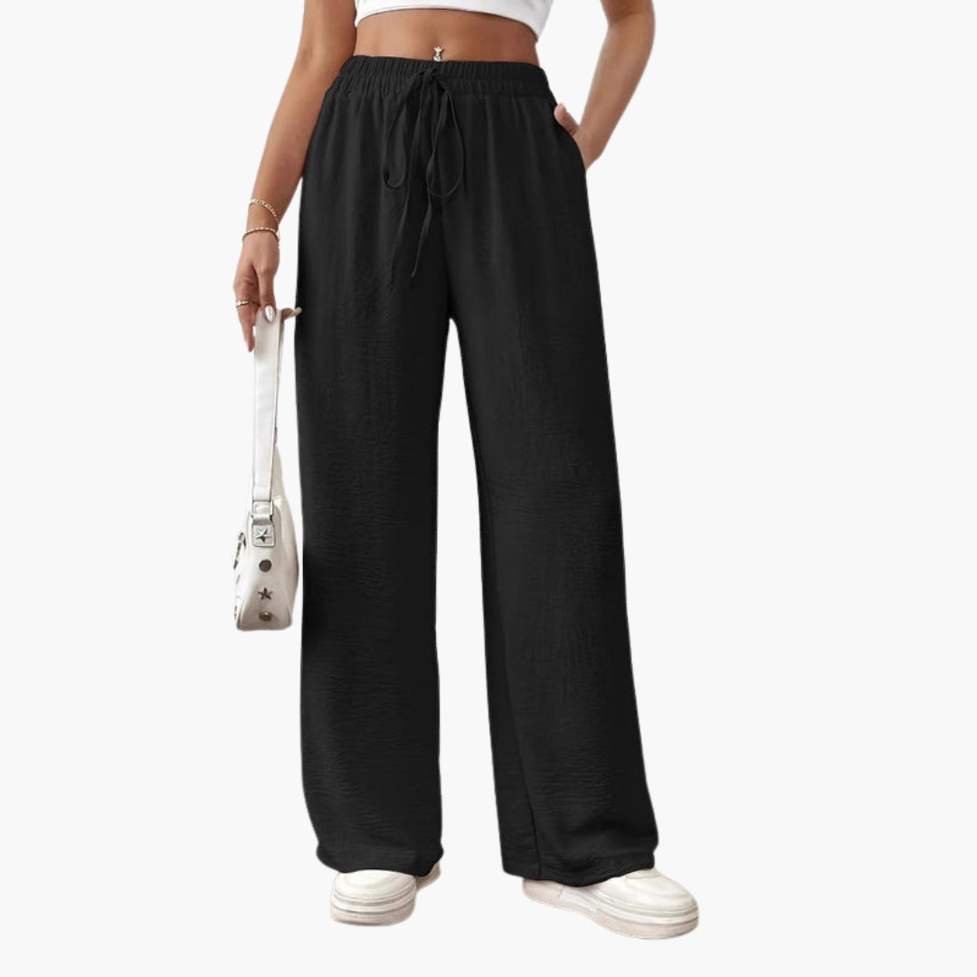 Women's Trousers with Side Pockets and Drawstring