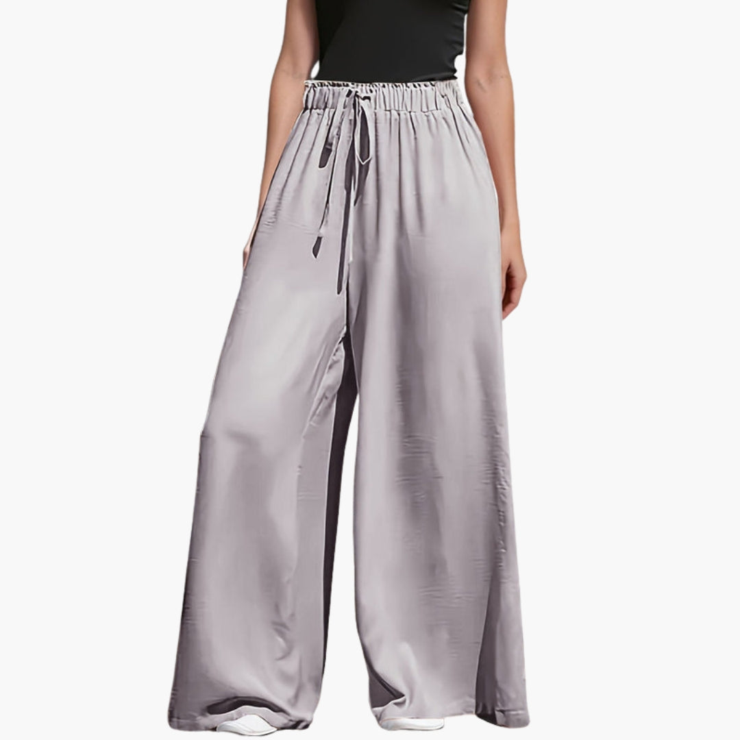 Pantaloni Donna con Vita Elastica e Superficie Liscia