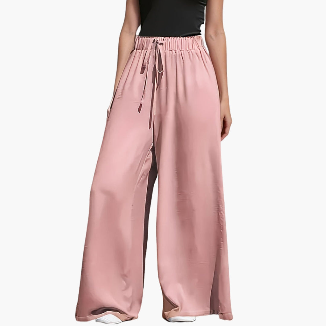 Pantaloni Donna con Vita Elastica e Superficie Liscia