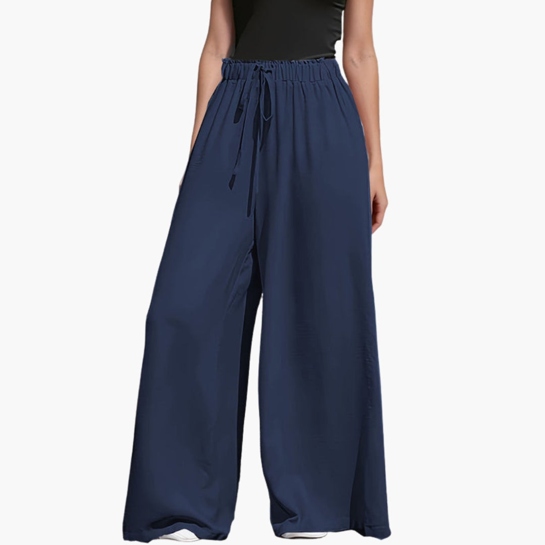 Pantaloni Donna con Vita Elastica e Superficie Liscia