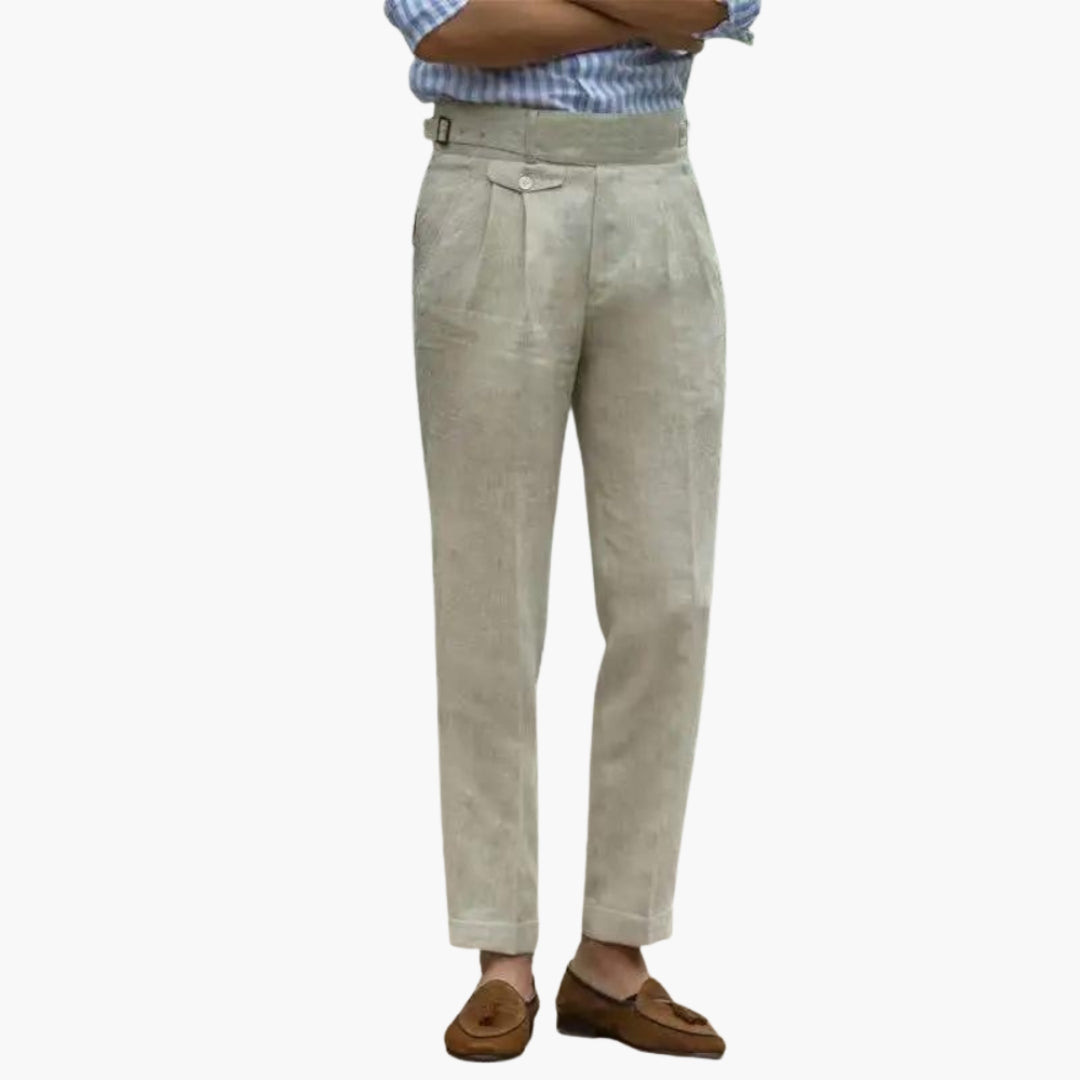 Pantalon Homme Taille Haute avec Ceinture Ajustable