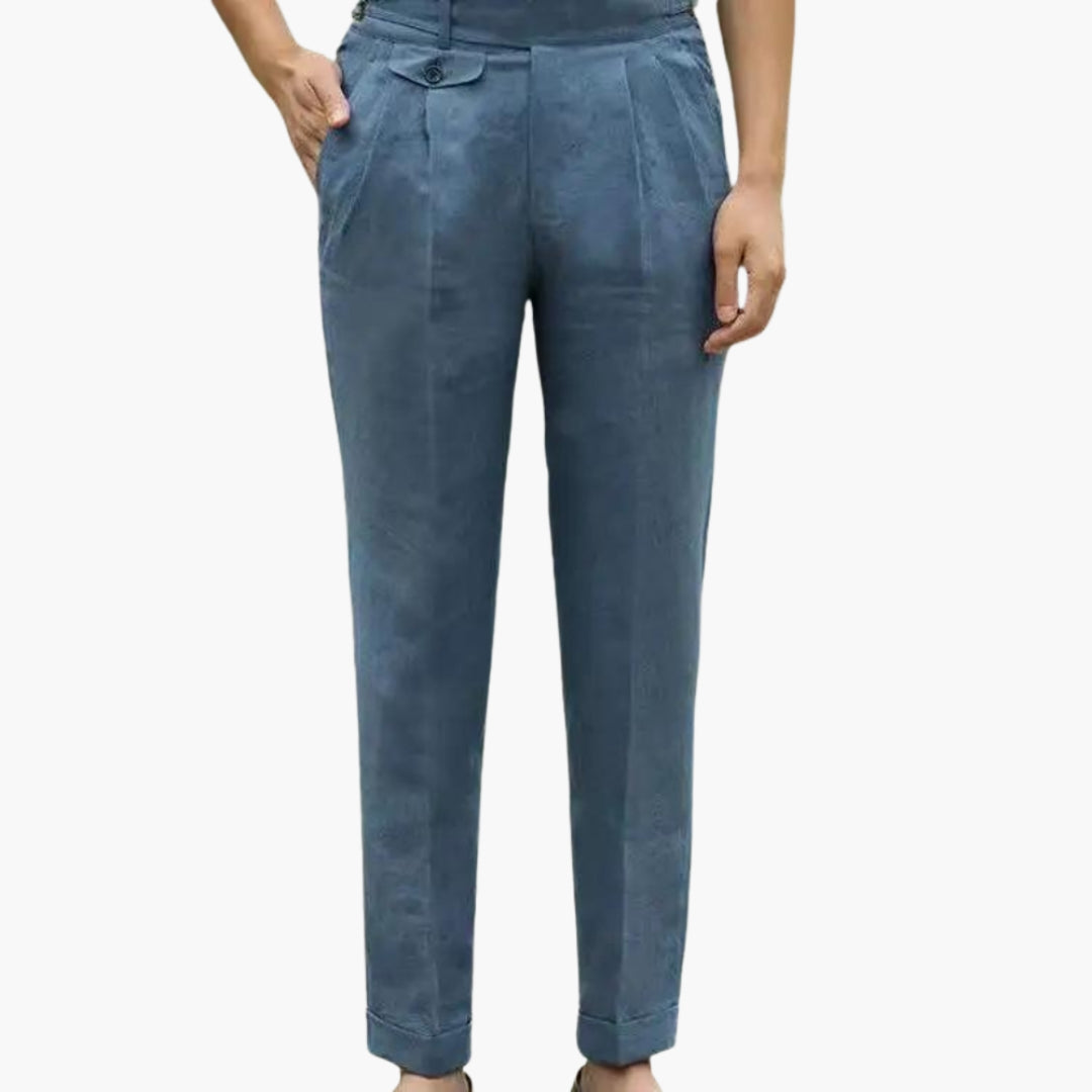 Pantalon Homme Taille Haute avec Ceinture Ajustable