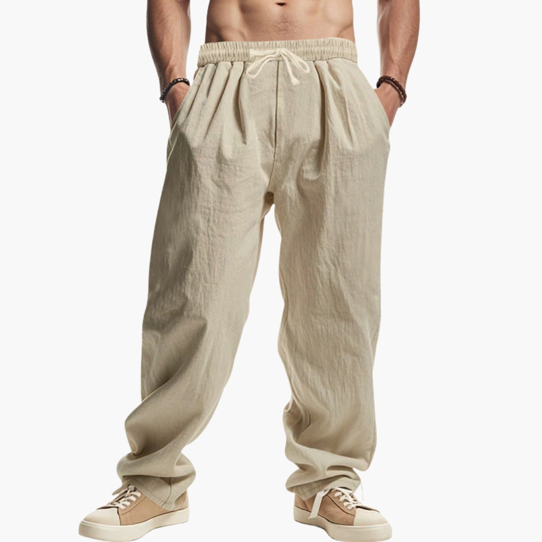 Pantaloni da uomo a taglio ampio con tasche laterali