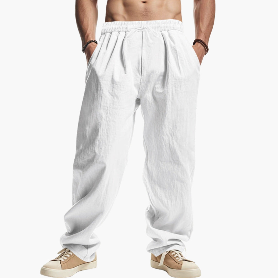 Pantaloni da uomo a taglio ampio con tasche laterali