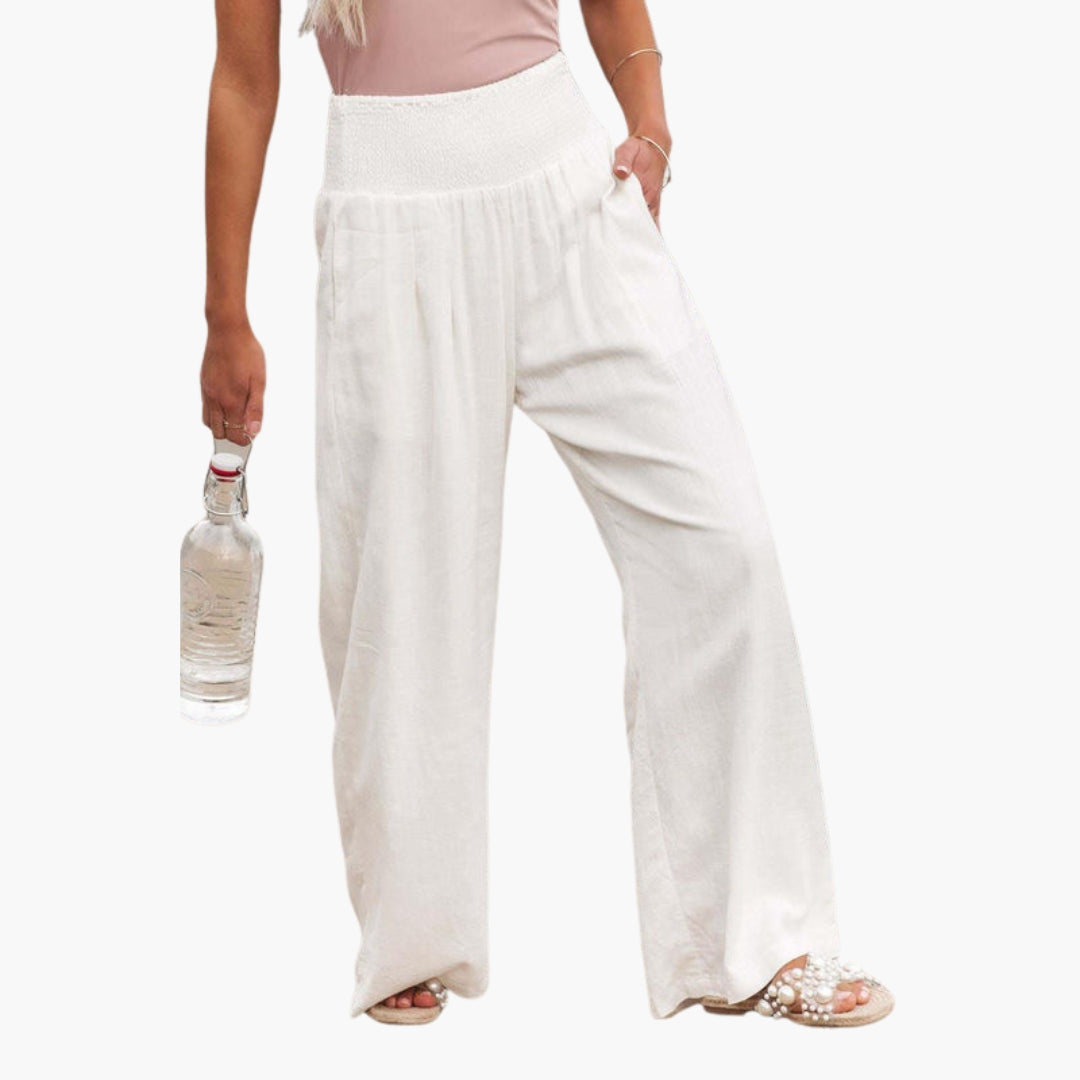 Pantaloni larghi estivi da donna con vita elastica