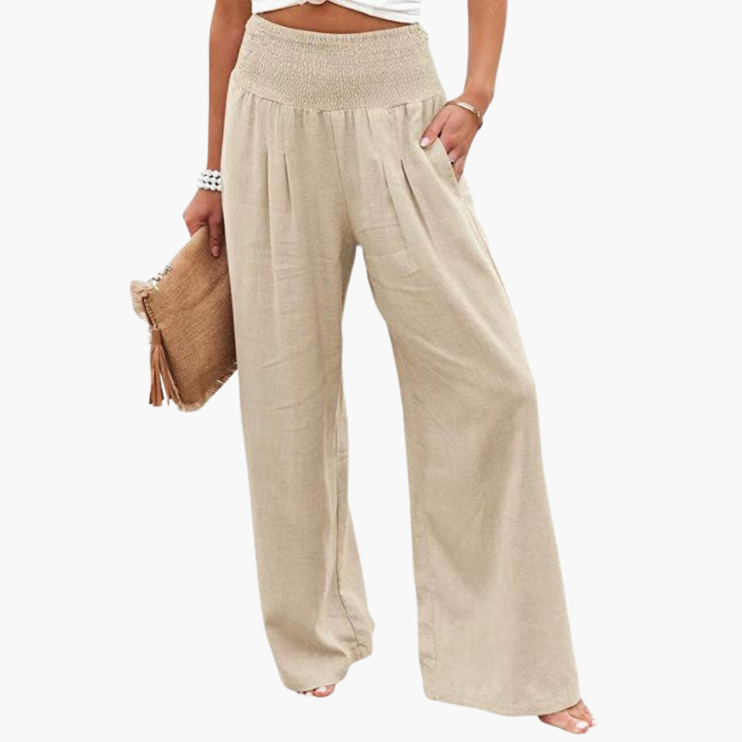 Pantaloni larghi estivi da donna con vita elastica