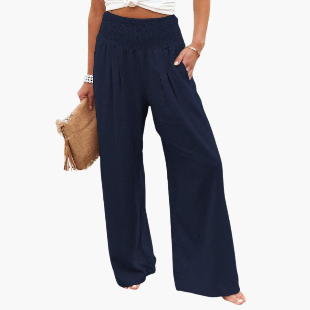 Pantaloni larghi estivi da donna con vita elastica
