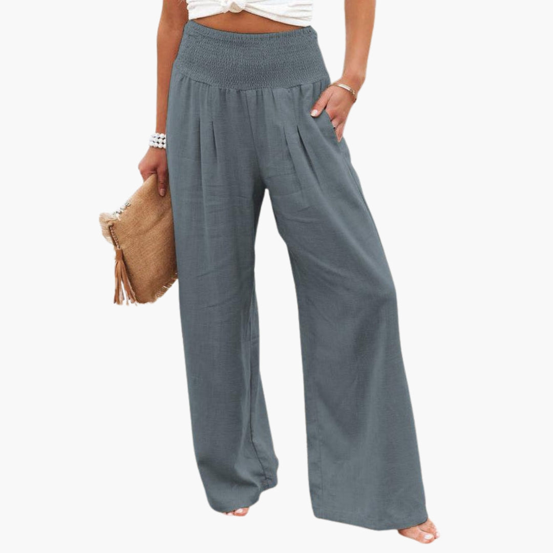 Pantaloni larghi estivi da donna con vita elastica