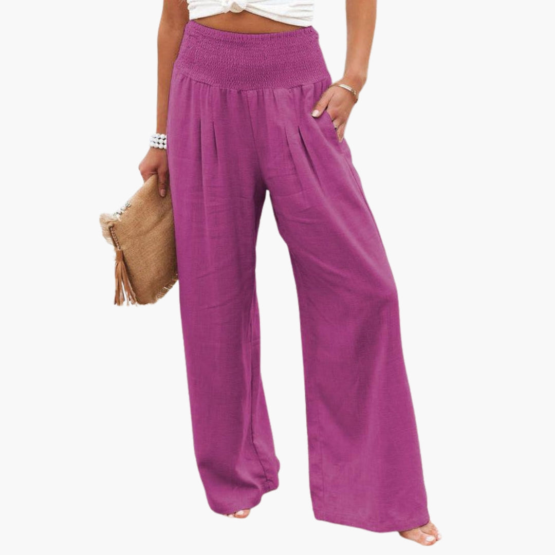 Pantaloni larghi estivi da donna con vita elastica