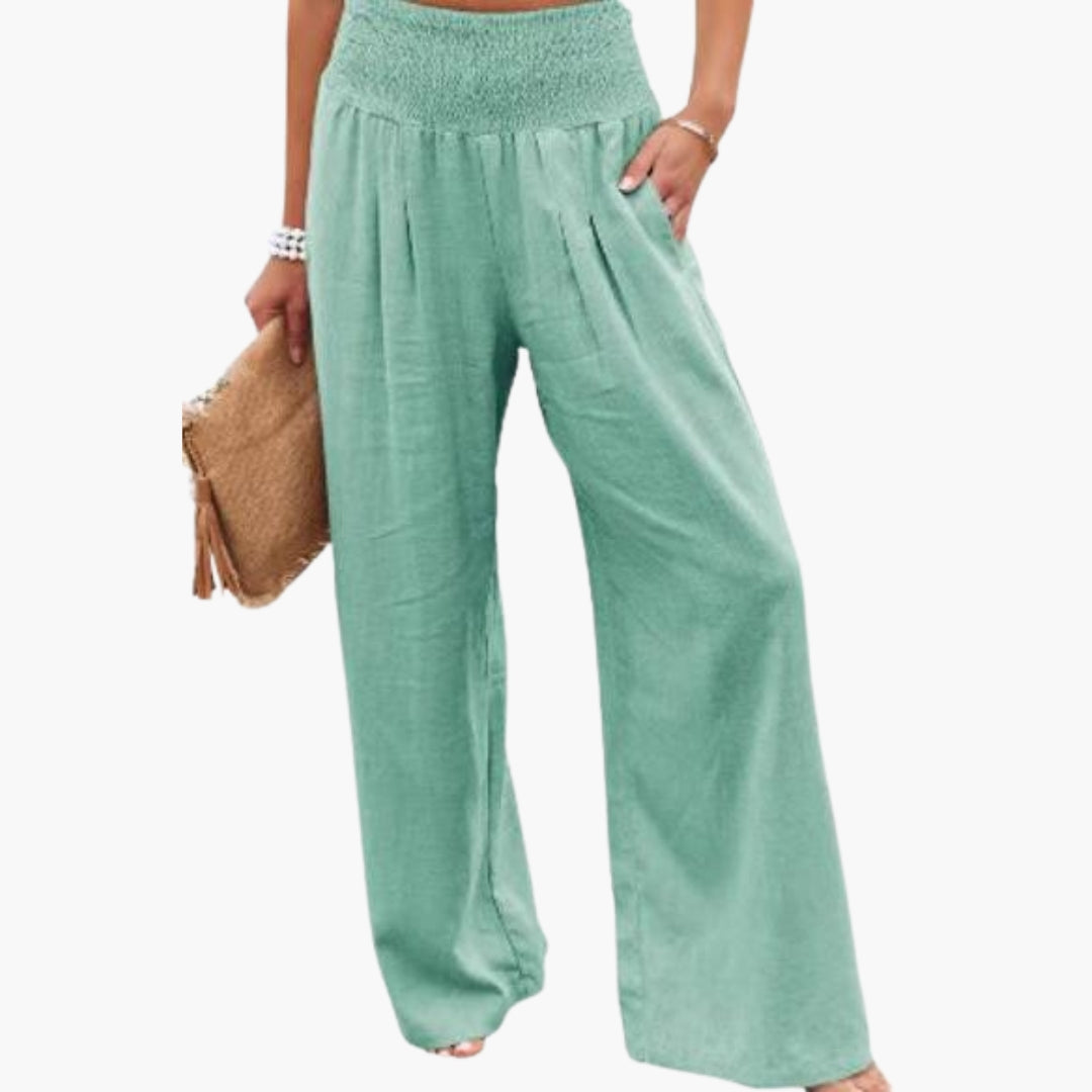 Pantaloni larghi estivi da donna con vita elastica