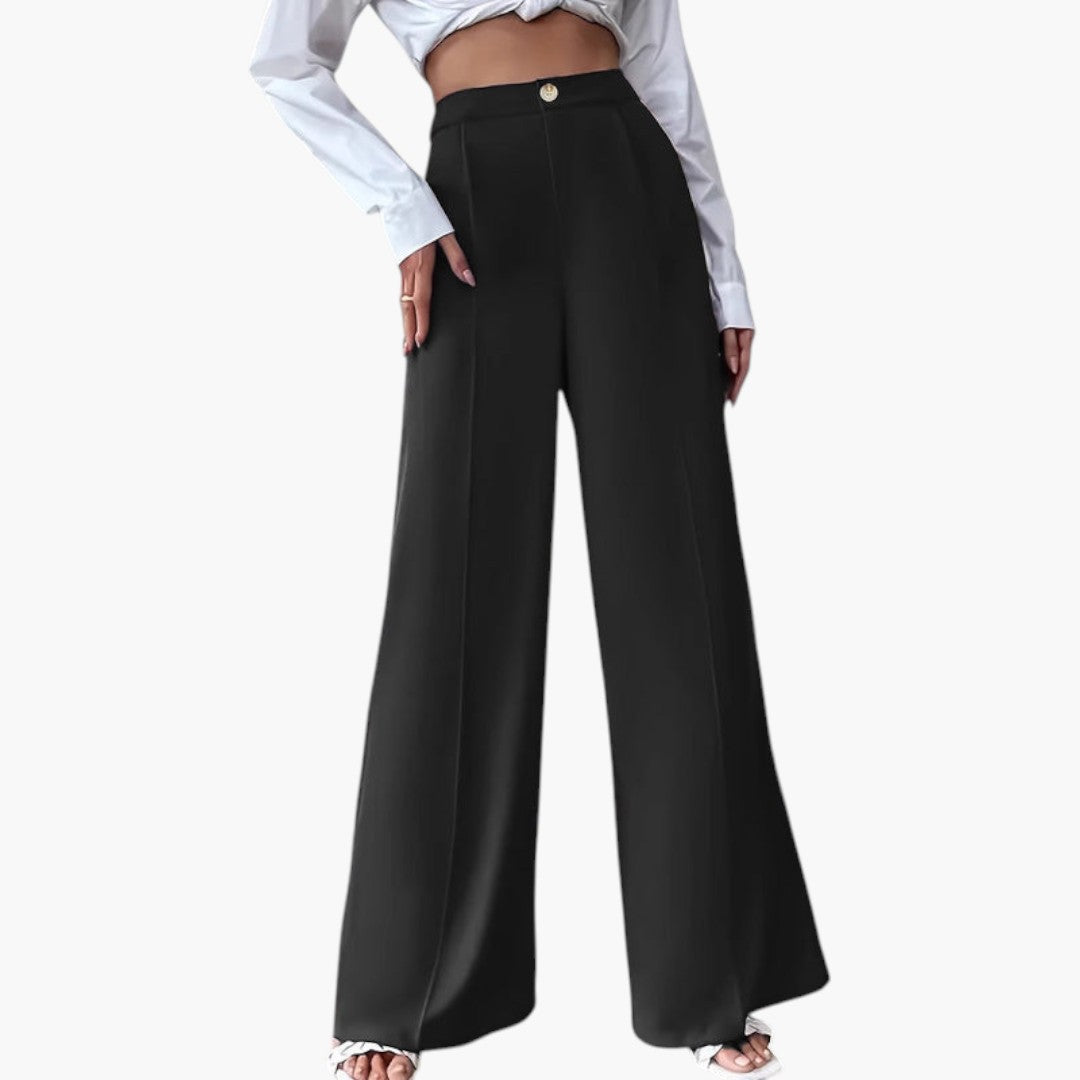 Pantalon Palazzo Femme Taille Haute et Jambe Large