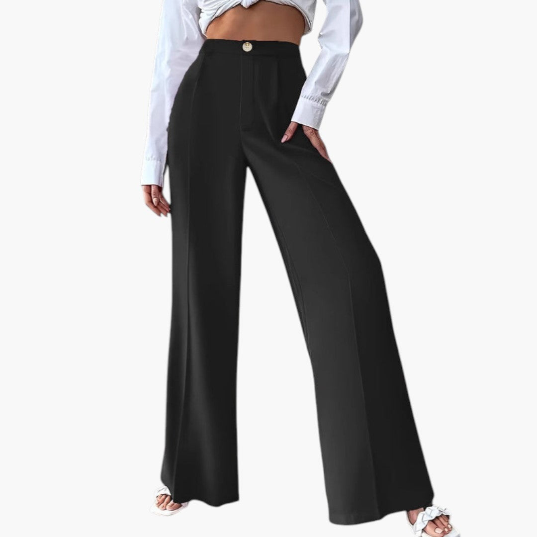Pantalon Palazzo Femme Taille Haute et Jambe Large