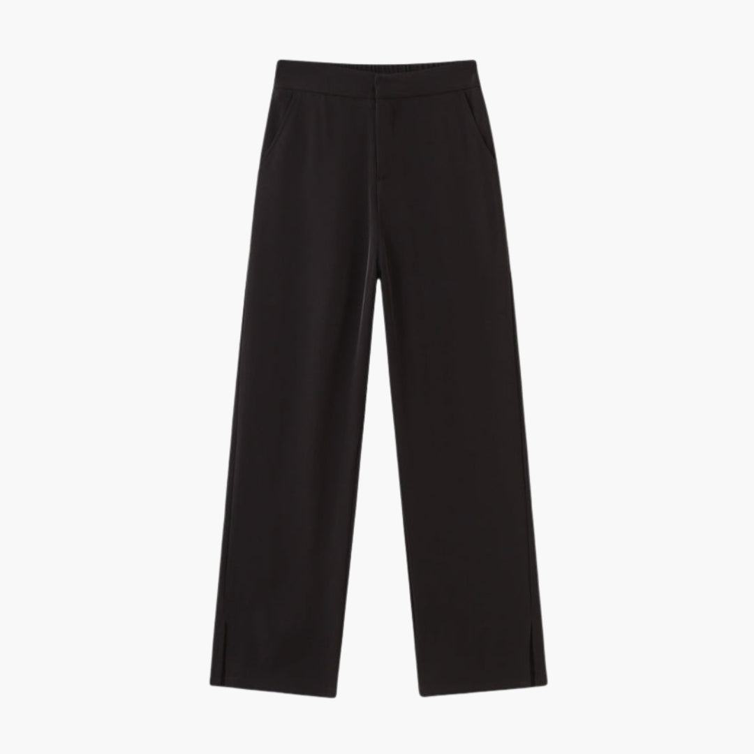 Pantalon Palazzo Femme avec Fente Latérale et Jambe Large
