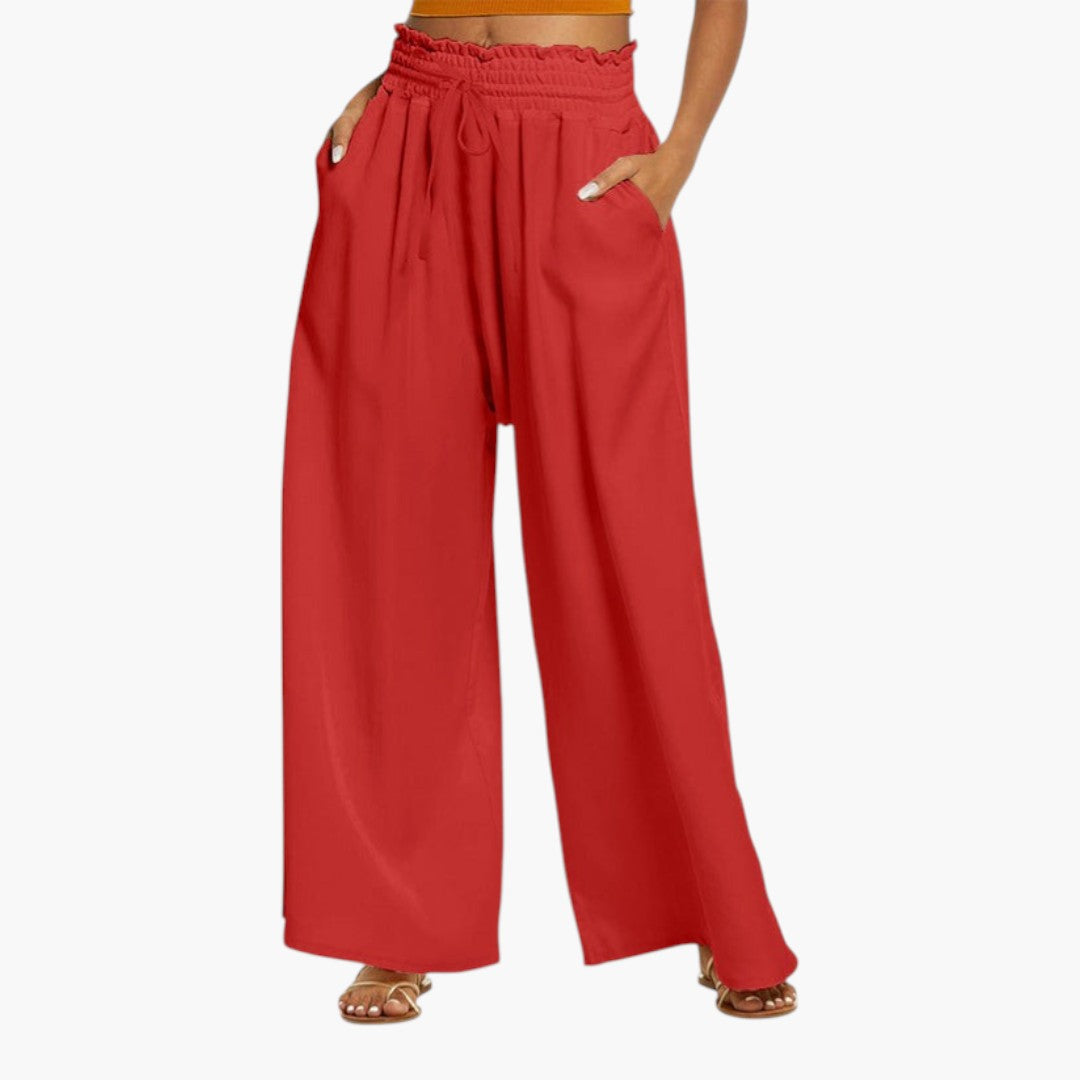 Pantalon Palazzo Femme avec Jambe Large et Poches
