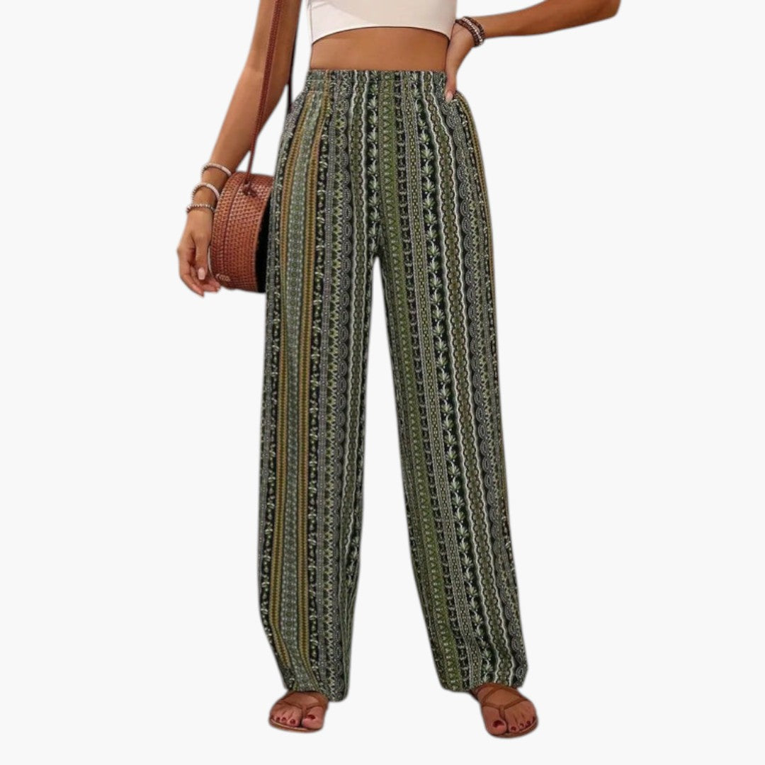 Pantalon Palazzo Femme avec Motif Graphique
