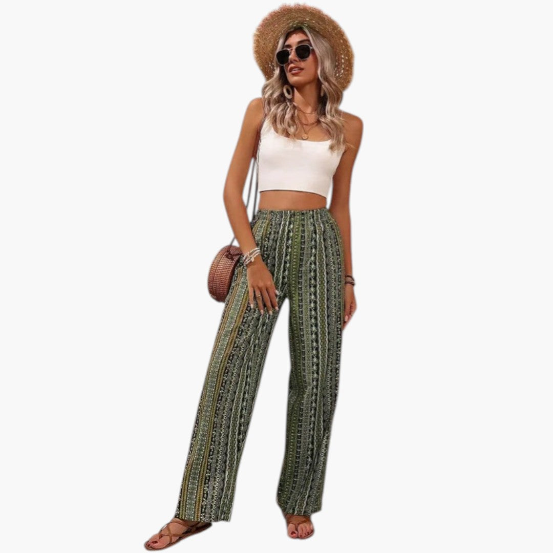 Pantalon Palazzo Femme avec Motif Graphique