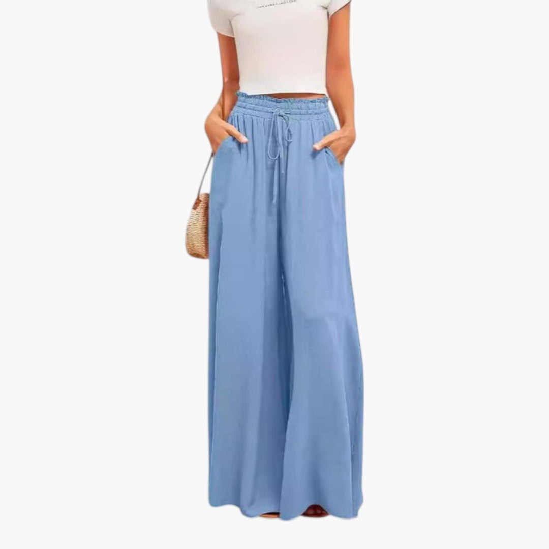 Pantalon Palazzo Femme avec Poches Latérales