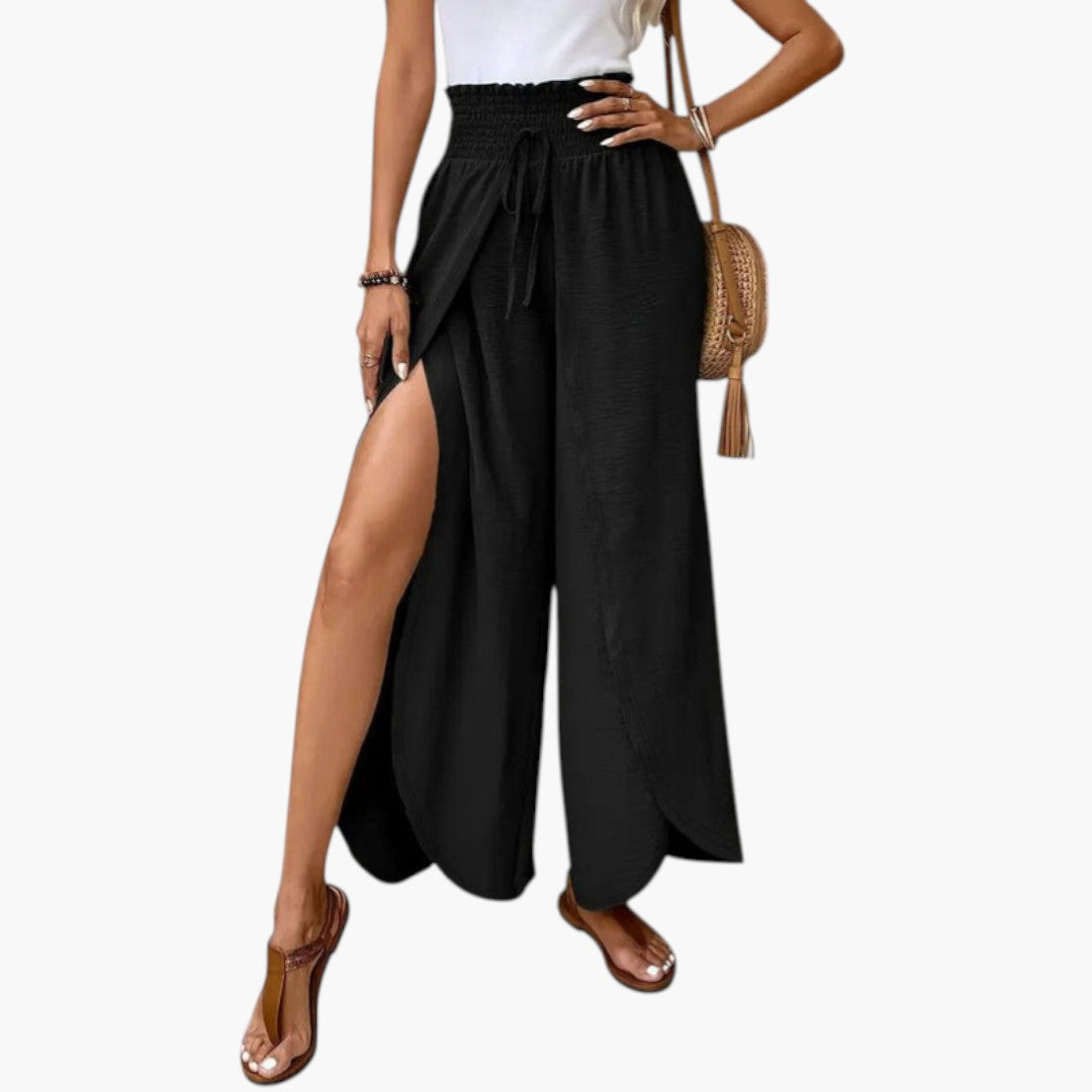 Pantalon Palazzo Femme avec Taille à Cordon
