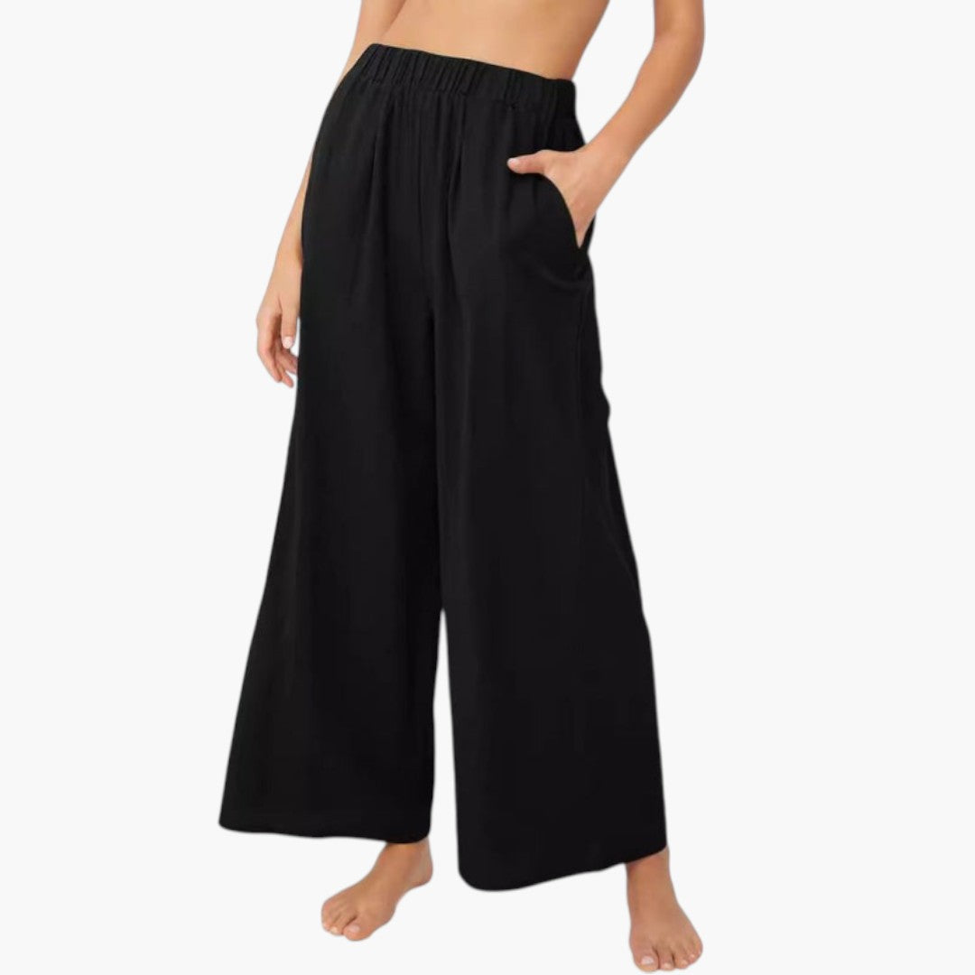 Pantalon Palazzo Pour Femme avec Poches Latérales